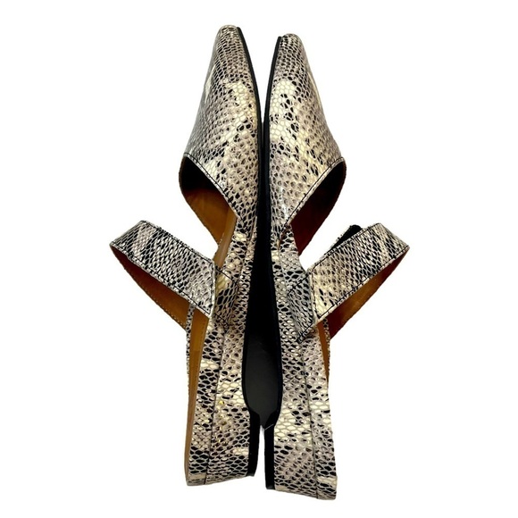 L’AMOUR DES PEIDS Black/White Reptile Baruk Mules - Picture 4 of 8